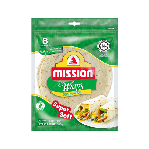 Mission Wraps Onion & Chive 360g
